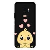 Samsung Galaxy S9 Plus İle Uyumlu Siyah Chick Love Desenli Silikon Kılıf