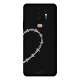 Samsung Galaxy S9 Plus İle Uyumlu Siyah heart string Desenli Silikon Kılıf