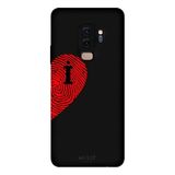 Samsung Galaxy S9 Plus İle Uyumlu Siyah İ-Harfli Touch of Love Desenli Silikon Kılıf