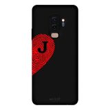 Samsung Galaxy S9 Plus İle Uyumlu Siyah J Harfli Touch of Love Desenli Silikon Kılıf