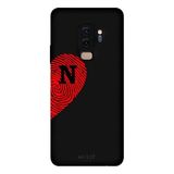 Samsung Galaxy S9 Plus İle Uyumlu Siyah N-Harfli Touch of Love Desenli Silikon Kılıf