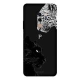 Samsung Galaxy S9 Plus İle Uyumlu Siyah P Harfli Wild Lovers Desenli Silikon Kılıf