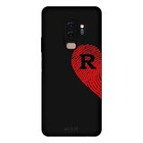 Samsung Galaxy S9 Plus İle Uyumlu Siyah R-Harfli Touch of Love Desenli Silikon Kılıf