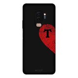 Samsung Galaxy S9 Plus İle Uyumlu Siyah T Harfli Touch of Love Desenli Silikon Kılıf