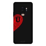 Samsung Galaxy S9 Plus İle Uyumlu Siyah U Harfli Touch of Love Desenli Silikon Kılıf