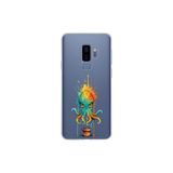 Samsung Galaxy S9 Plus ile uyumlu Splash ahtapot Tasarımlı Slimfit şeffaf silikon kılıf