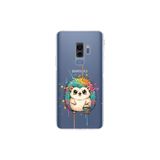 Samsung Galaxy S9 Plus ile Uyumlu Splash Kirpi Tasarımlı Şeffaf Silikon Kılıf