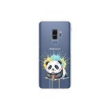 Samsung Galaxy S9 Plus ile Uyumlu Splash Panda Tasarımlı Şeffaf Silikon Kılıf