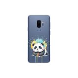 Samsung Galaxy S9 Plus ile Uyumlu Splash Panda Tasarımlı Slimfit Şeffaf Silikon Kılıf