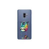 Samsung Galaxy S9 Plus ile Uyumlu Splash Tembel Hayvan Tasarımlı Şeffaf Silikon Kılıf