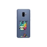 Samsung Galaxy S9 Plus ile Uyumlu Splash Tembel Hayvan Tasarımlı Slimfit Şeffaf Silikon Kılıf