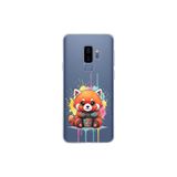 Samsung Galaxy S9 Plus ile Uyumlu Splash Tilki Tasarımlı Slimfit Şeffaf Silikon Kılıf