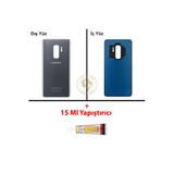 Samsung Galaxy S9 Plus Titanyum Gri Renk Uyumlu Arka Kapak + B7000 Yapıştırıcı Arka Cam Batarya Kapağı Pil Kapağı Lazer Kesim Back Cover Galaxy S9 Plus Uyumlu