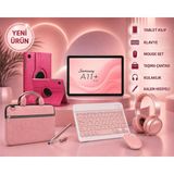 Samsung Galaxy Tab A11+ 11''inch (Plus) 6/128GB Tablet+Gold Kalem+Pembe Kılıf+Pembe+Klavye Mous+Bluetooth Kulaklık+Taşıma Çantası
