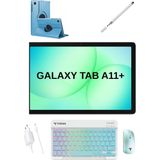 Samsung Galaxy Tab A11+ 6gb 128GB Tablet Rbg(Işıklı Klavye) - Mavi