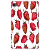 Samsung Galaxy Tab A7 Lite SM-T220 ile Uyumlu Desenli Silikon Tablet Kılıfı, Çilek avonm-v-cvr451622
