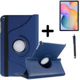 Samsung Galaxy Tab A7 Lite SM-T220/T225 Dönebilen Tablet Kılıfı+Ekran Koruyucu+Kalem Seti 8.7 Inç - Lacivert