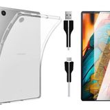 Samsung Galaxy Tab A8 10.5 SM-X200 (2021) Silikon Kılıf+Cam+Kablo Koruyucu