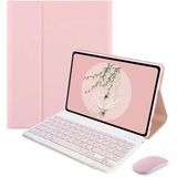 Samsung Galaxy Tab A8 SM-X200 10.5" ile Uyumlu Bluetooth Klavye ve Mouse + Standlı Kılıf - Bkk6 Pembe