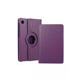 Samsung Galaxy Tab A9 Plus 11 Inç Tablet Uyumlu Kılıf 360° Dönebilen Pu Deri Stantlı Koruma Mor