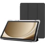 Samsung Galaxy Tab A9+ Plus 11 Inç Uyumlu Smart Kılıf, S Pen Kalemlikli, Trifold, Esnek, Mat, Darbeye Tam Dayanıklı Tablet Kılıfı (Siyah)