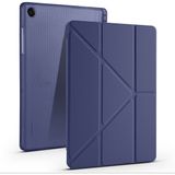 Samsung Galaxy Tab A9+ Plus / A11+ Plus Uyumlu Üçgen Standlı Uyandırma Fonksiyonlu Tablet Kılıfı - Lacivert