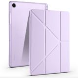 Samsung Galaxy Tab A9+ Plus / A11+ Plus Uyumlu Üçgen Standlı Uyandırma Fonksiyonlu Tablet Kılıfı - Lila