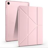 Samsung Galaxy Tab A9+ Plus / A11+ Plus Uyumlu Üçgen Standlı Uyandırma Fonksiyonlu Tablet Kılıfı - Toz Pembe
