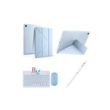 Samsung Galaxy Tab A9 Plus X210 11'' Uyumlu Standlı Kılıf Dokunmatik Kalem ve Klavye Mouse 3'lü Set - Mavi