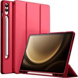 Samsung Galaxy Tab S10 Fe / S10 Lite / S9 Fe 10.9 Inç ile Uyumlu Premium Tablet Kılıfı – Yumuşak Arka Kapak, Stand Özellikli, Otomatik Uyandırma/uyku Fonksiyonlu, Darbe Korumalı Yüksek Koruyuculu Kılıf - Kırmızı
