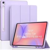 Samsung Galaxy Tab S10 Fe / S10 Lite / S9 Fe 10.9 Inç ile Uyumlu Premium Tablet Kılıfı – Yumuşak Arka Kapak, Stand Özellikli, Otomatik Uyandırma/uyku Fonksiyonlu, Darbe Korumalı Yüksek Koruyuculu Kılıf - Lila