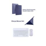 Samsung Galaxy Tab S11 11inç 2025 ile uyumlu Kılıf Kalem Bluetooth Klavye ve Mouse Set, Standlı X736 X730 (Lacivert)