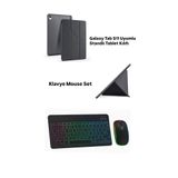 Samsung Galaxy Tab S11 11inç 2025 ile uyumlu Kılıf Kalem Bluetooth Klavye ve Mouse Set, Standlı X736 X730 (Siyah)