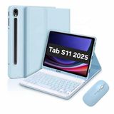 Samsung Galaxy Tab S11 Klavye Kılıfı 11inç inç 2025, Manyetik Ayrılabilir Kablosuz Bluetooth Klavye, Çok Açılı Stand, PU Deri Folyo Kapak (Mavi)