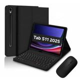 Samsung Galaxy Tab S11 Klavye Kılıfı 11inç inç 2025, Manyetik Ayrılabilir Kablosuz Bluetooth Klavye, Çok Açılı Stand, PU Deri Folyo Kapak (Siyah)