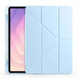 Samsung Galaxy Tab S11 Sm-X730 / Sm-X736 Kılıf 11 inç Kalem Bölmeli Silikon Tablet Kılıfı Mavi