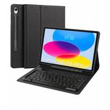 Samsung Galaxy Tab S11 Ultra Uyumlu Tablet Klavyeli Kılıf Kablosuz Bluetooth Q Klavyeli Standli Kalem Bölmeli Kılıf Siyah