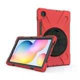 Samsung Galaxy Tab S6 Lite 10.4 İnc P610/P615/P617 Uyumlu Defender Standlı Zırhlı Silikon Tablet Kılıfı (Kırmızı)