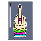 Samsung Galaxy Tab S7 Plus SM-T970 12.4" ile Uyumlu Desenli Silikon Tablet Kılıfı, Orta Parmak, Çok Renkli avonm-v-cvr452322