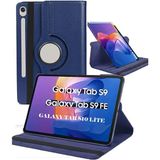 Samsung Galaxy Tab S9 Fe 10.9 SM-X510 Kılıf Dönebilen Standlı Akıllı Uyku Modlu Tablet Kapak - Mavi