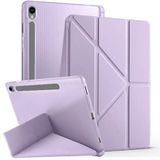 Samsung Galaxy Tab S9 Fe 11 Inc Sm-X610 Üçgen Katlanabilir Kalemlikli Yatay Dikey Standlı Kılıf Lila