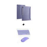 Samsung Galaxy Tab S9 FE Plus 12.4 inç Tablet Kılıfı, Standlı, Bluetooth Klavye ve Mouse Seti (mor)