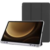 Samsung Galaxy Tab S9+ Fe Plus 12.4 Inç Uyumlu Smart Kılıf, S Pen Kalemlikli, Trifold, Esnek, Mat, Darbeye Tam Dayanıklı Tablet Kılıfı (Siyah)