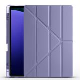 Samsung Galaxy Tab S9 Fe Plus SM-X610 / SM-X616 Kılıf 12.4 inç Kalem Bölmeli Silikon Tablet Kılıfı Mor