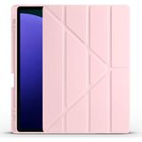 Samsung Galaxy Tab S9 Fe Plus Uyumlu Kılıf Zore Tri Folding Kalem Bölmeli Standlı Kılıf, Rose Gold