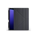 Samsung Galaxy Tab S9 Fe Plus Uyumlu Kılıf Zore Tri Folding Kalem Bölmeli Standlı Kılıf, Siyah