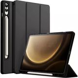 Samsung Galaxy Tab S9 Fe Plus X610 12.4 İnç Kılıf Premium Silikon Kalem Bölmeli Smart Case Siyah