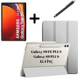 Samsung Galaxy Tab S9 Fe PLUS/S10 Plus/s9 Plus ile Uyumlu Kılıf Set Pu Deri Smart Tablet Kilifi Ek - Çok Renkli