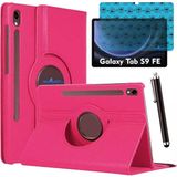 Samsung Galaxy Tab S9 Fe Uyumlu Tablet Kılıfı Ekran Koruyucu Kalem Set - Pembe