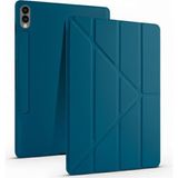Samsung Galaxy Tab S9 Fe/s10 Fe/S10 Lite 10.9 Kılıf Kalem Bölmeli Katlanabilir Standlı Arkası Silikon Koruyucu Kapak - Petrol Mavisi